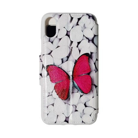 Funda Libro Mariposa Rosa iPhone X/XS