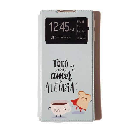 Funda Libro Todo Con Amor Es Alegría Samsung Galaxy Note10 Plus