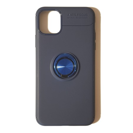 Funda Gel Premium Azul + Anillo Magnético iPhone 11 Pro Max