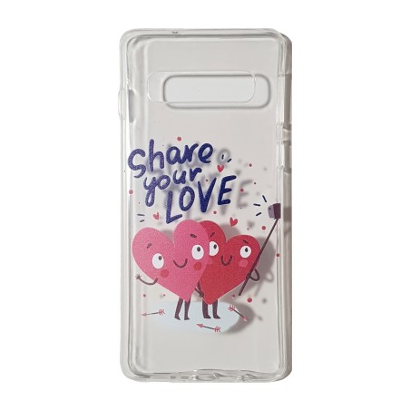 Funda Gel Basic Share Your Love Transparente Samsung Galaxy S10