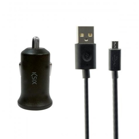 Cargador Coche Ksix USB 2A + Cable MicroUSB 1m