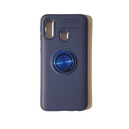Funda Gel Premium Azul + Anillo Magnético Samsung Galaxy A40