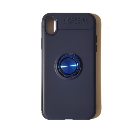 Funda Gel Premium Azul + Anillo Magnético iPhone XR