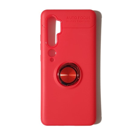 Funda Gel Premium Roja + Anillo Magnético Xiaomi Mi Note10 / Mi Note10 Pro