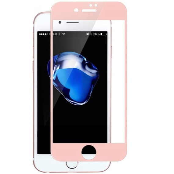 Protector Pantalla Full 3D Rosa Cristal Templado el iPhone 7