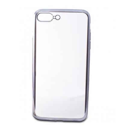 Funda Gel Ksix Transparente Borde Metal Cromado iPhone 7/8 Plus