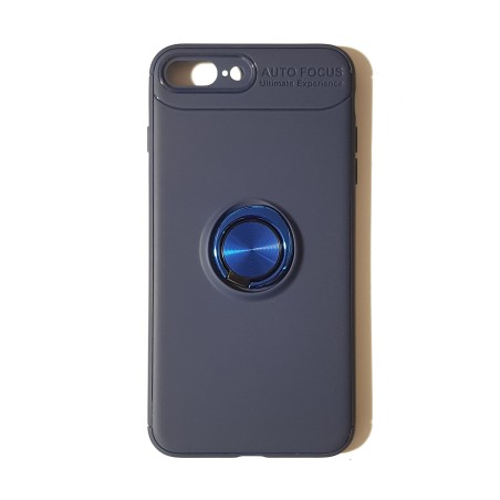 Funda Gel Premium Azul + Anillo Magnético iPhone 7/8 Plus