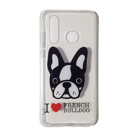 Carcasa Premium I Love French Bulldog Transparente Huawei P30 Lite