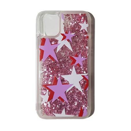Funda Gel Agua Purpurina Estrellas iPhone 11