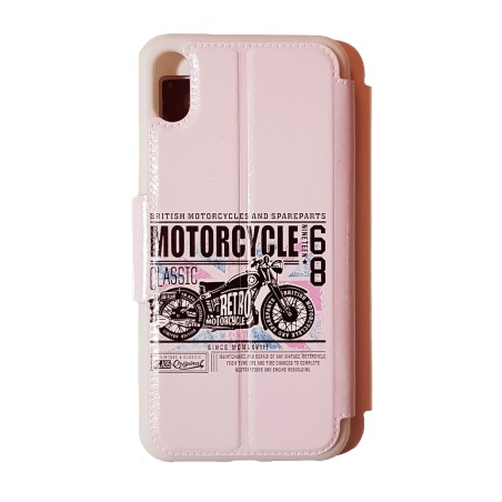 Funda Libro Retro Motorcycle iPhone XS Max
