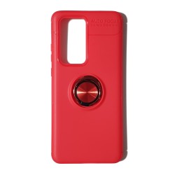 Funda Gel Premium Roja + Anillo Magnético Huawei P40 Pro