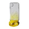 Carcasa Reforzada Transparente Purpu + Colgante Amarillo iPhone XR