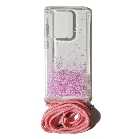 Carcasa Reforzada Transparente Purpu + Colgante Rosa Samsung Galaxy S20 Ultra