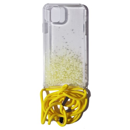Carcasa Reforzada Transparente Purpu + Colgante Amarillo iPhone 11 Pro Max