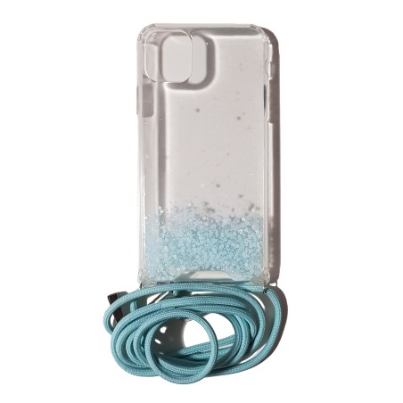 Carcasa Reforzada Transparente Purpu + Colgante Celeste iPhone 11 Pro