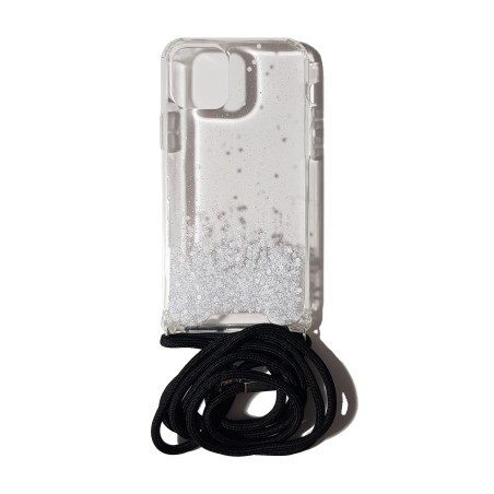 Carcasa Reforzada Transparente Purpu + Colgante Negro iPhone 11 Pro