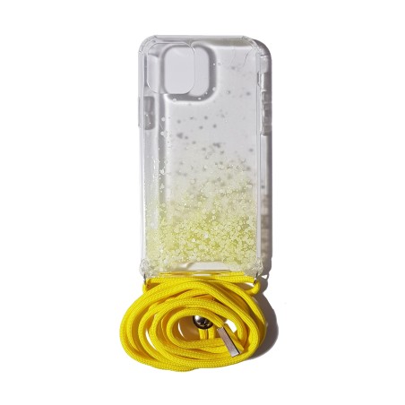 Carcasa Reforzada Transparente Purpu + Colgante Amarillo iPhone 11 Pro