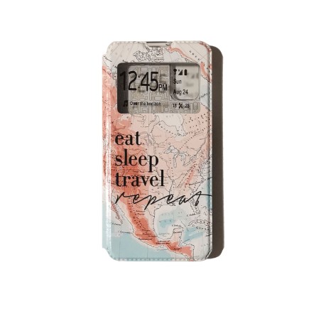 Funda Libro Eat Sleep Travel Samsung Galaxy A41