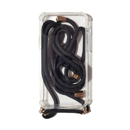 Carcasa Reforzada Transparente + Colgante Negro iPhone 11 Pro