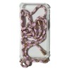 Carcasa Reforzada Transparente + Colgante Rosa y Beige iPhone 7/8 Plus