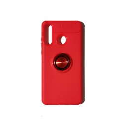 Funda Gel Premium Roja + Anillo Magnético Huawei P30 Lite
