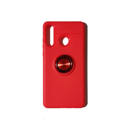 Funda Gel Premium Roja + Anillo Magnético Huawei P30 Lite