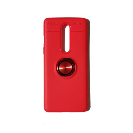 Funda Gel Premium Roja + Anillo Magnético OnePlus 8