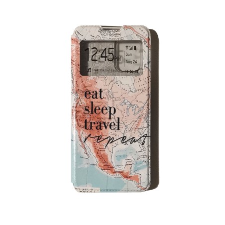 Funda Libro Eat Sleep Travel Xiaomi Mi 10 Lite