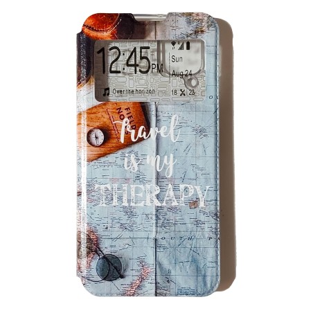 Funda Libro Travel Is My Therapy Huawei P40 Lite