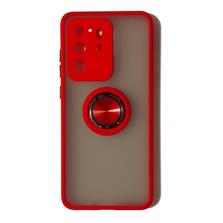 Carcasa Premium Ahumada Roja + Anillo Magnético Samsung Galaxy S20 Ultra