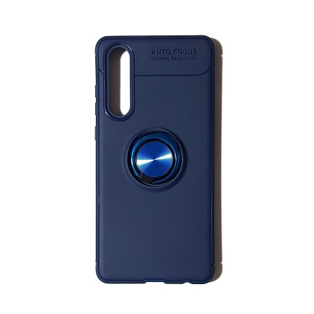 Funda Gel Premium Azul + Anillo Magnético Huawei P30