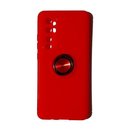 Funda Gel Premium Roja + Anillo Magnético Xiaomi Mi Note10 Lite
