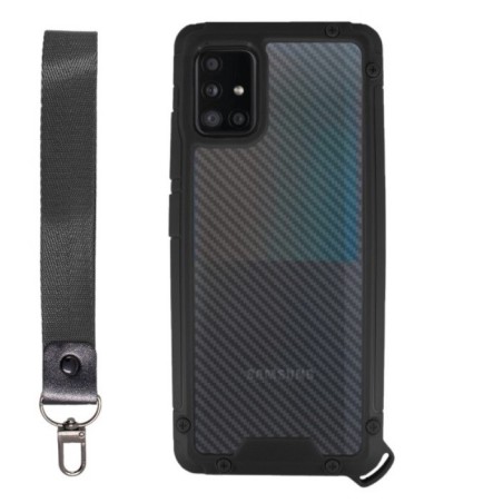 Carcasa Reforzada Borde Negro + Cordón 16cm Samsung Galaxy A51 5G