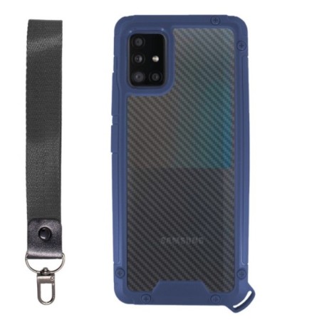Carcasa Reforzada Borde Azul + Cordón 16cm Samsung Galaxy A51 5G