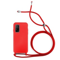 Funda Gel Tacto Silicona + Colgante Roja Xiaomi Mi10T / Mi10T Pro