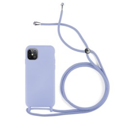 Funda Gel Tacto Silicona + Colgante Malva iPhone 12 Pro Max