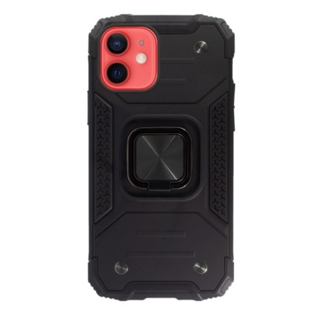 Carcasa Reforzada Negra + Anillo Magnético iPhone 12 Pro Max
