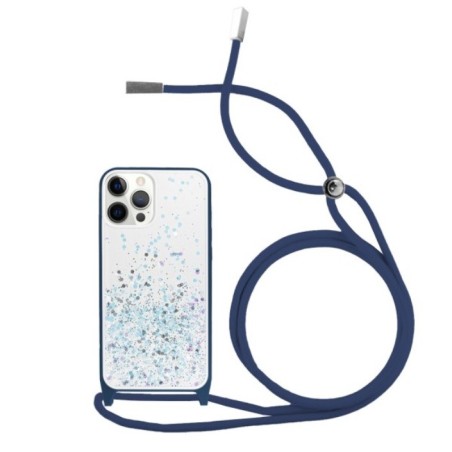 Carcasa Borde Gel Azul + Colgante Azul iPhone 12 / 12 Pro