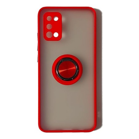 Carcasa Premium Ahumada Borde Roja + Anillo Magnético Samsung Galaxy A02S