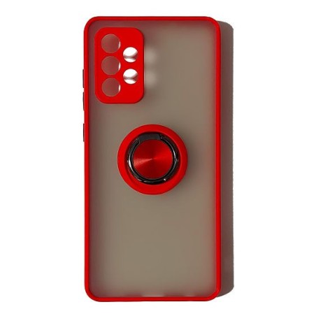 Carcasa Premium Ahumada Borde Roja + Anillo Magnético Samsung Galaxy A72