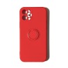 Funda Gel Tacto Silicona Roja  + Anillo Magnético iPhone 12 Pro