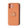 Funda Gel Tacto Silicona Amarilla  + Anillo Magnético iPhone 12 Pro