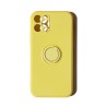 Funda Gel Tacto Silicona Naranja  + Anillo Magnético iPhone 12 Pro