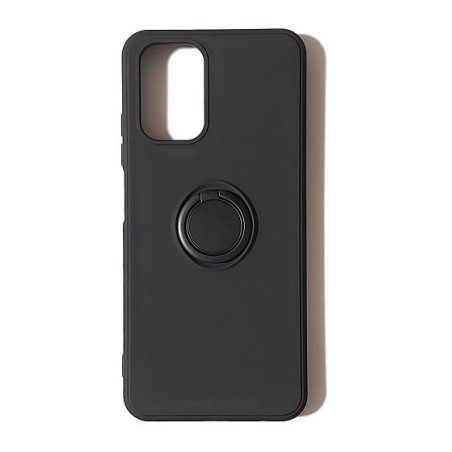 Funda Gel Tacto Silicona Negra  + Anillo Magnético Xiaomi Redmi Note10 / Note10S