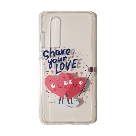 Funda Gel Basic Share Your Love Transparente Huawei P30