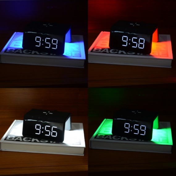 Reloj Despertador Ksix AlarmClock2 con Carga Inalámbrica Fast Charge  7.5W-10W