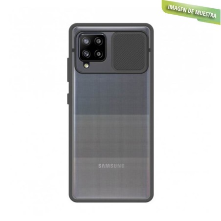Carcasa Trans Mate Negra con Tapa Cámara Deslizante Samsung Galaxy A22 4G