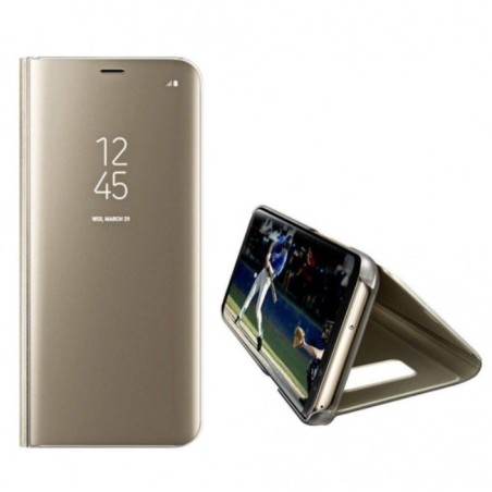 Funda Libro Clear View Dorada Samsung Galaxy S21 FE