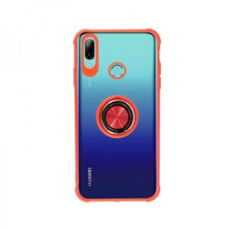 Carcasa Reforzada Transparente Borde Rojo + Anillo Magnético Huawei P Smart 2019 / Honor10 Lite