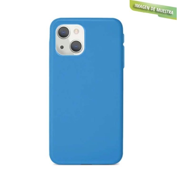 Funda Gel Tacto Silicona Azul iPhone 13 Pro